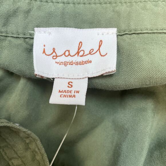 Isabel By Ingrid & Isabel Button-Front Belted Maxi Maternity Dress Green Size S - Picture 4 of 7